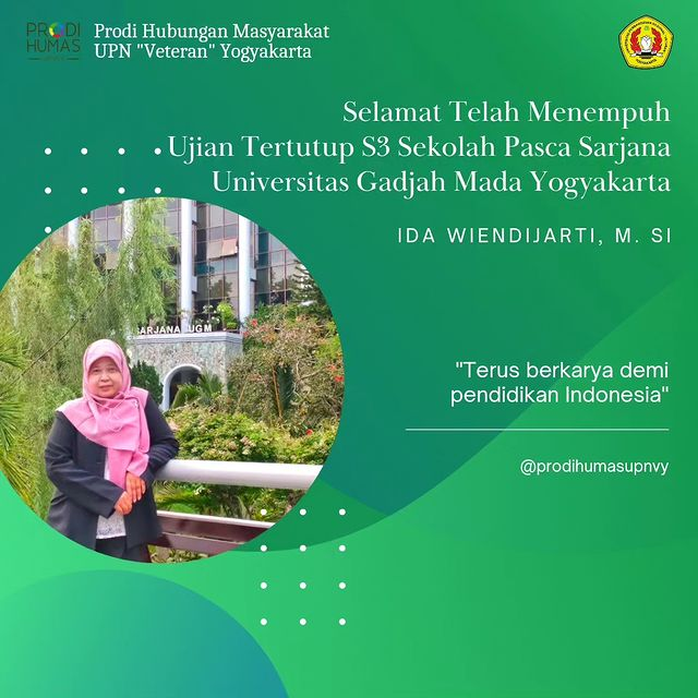 Telah Menempuh Ujian Tertutup Program S3 di Sekolah Pasca Sarjana Universitas Gadjah Mada Yogyakarta