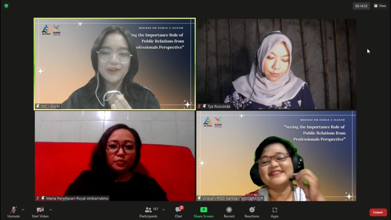 UPN “VETERAN” YOGYAKARTA GELAR WEBINAR  PUBLIK RELATION